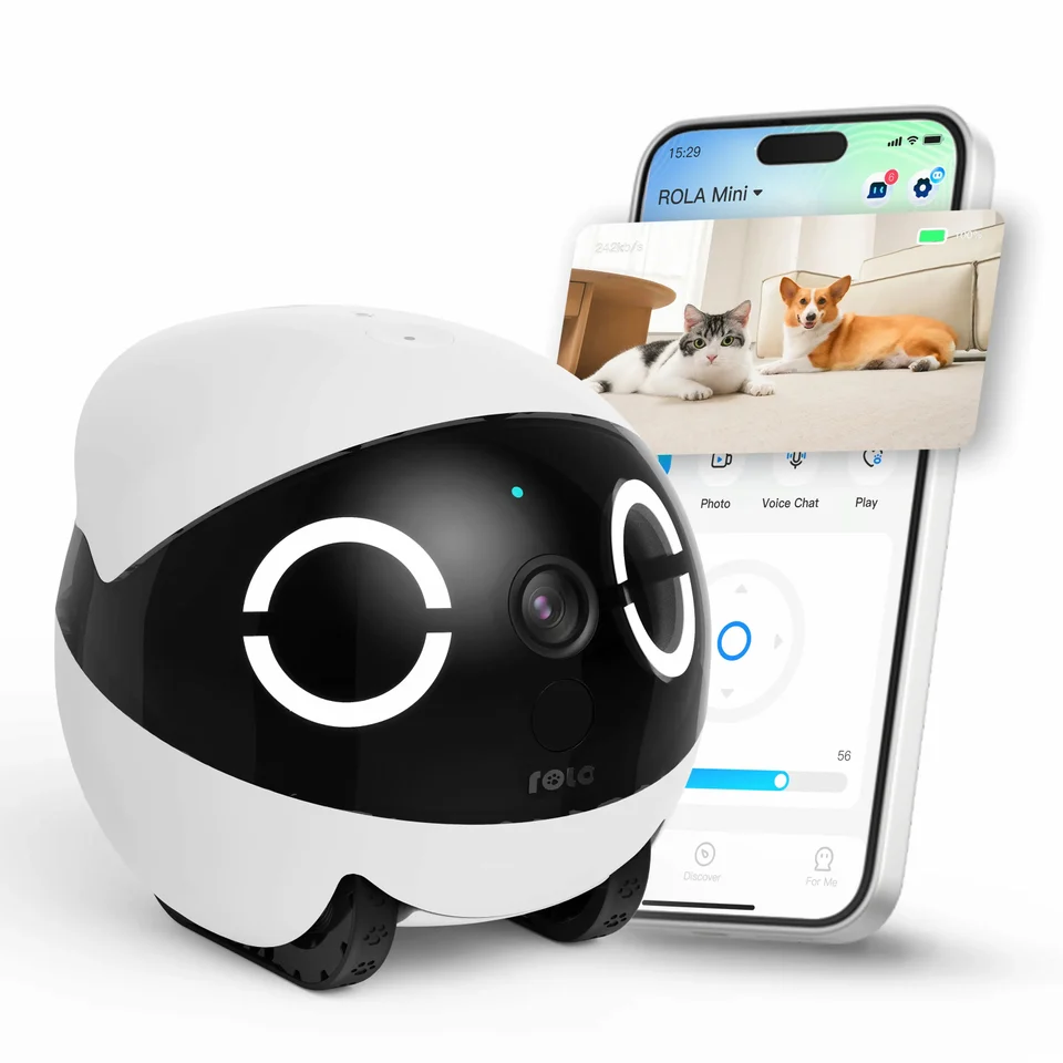 ROLA Mini companion robot with mobile app preview